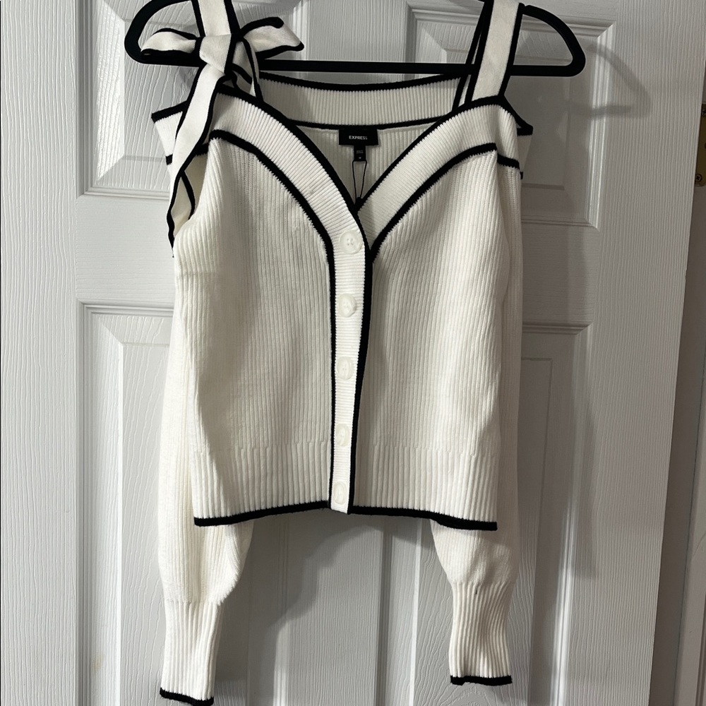 NWT express bow tie off shoulder sweater